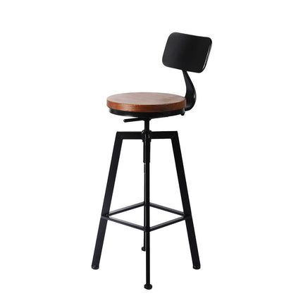 Levede 4x Bar Stool Kitchen Wooden Metal-1963748915782225921