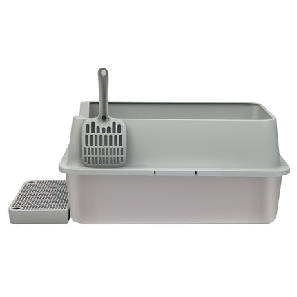 Pawz Stainless Steel Large Semi-Enclosed Cat Litter Box-2029387298738671617