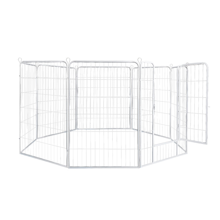 PaWz 8 Panel 48'' Pet Dog Playpen Puppy White 4kg chicken-1973193828466823169