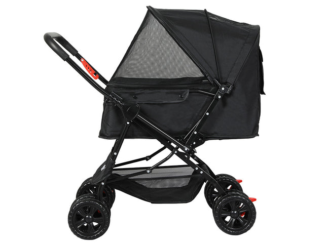 PaWz Pet Stroller Dog Cat Carrier Foldable Black-1973193719184232449