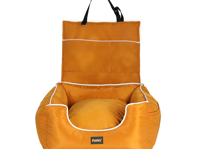 PaWz Pet Car Seat Travel Safety Carrier Orange-1973193678180716545