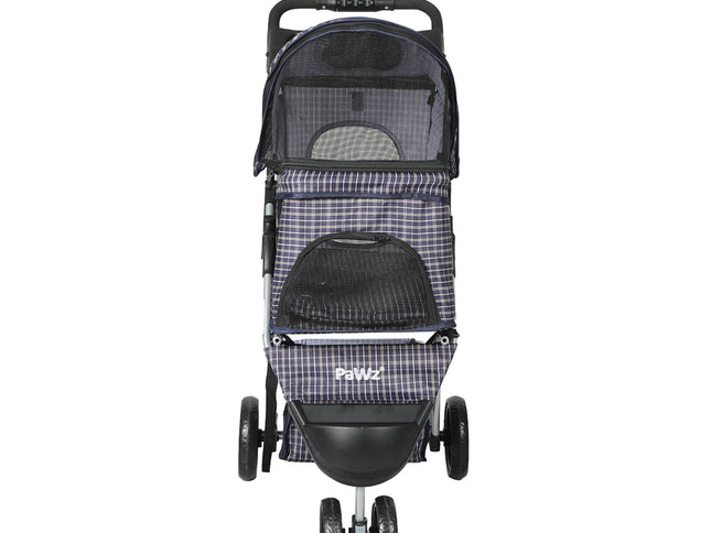 PaWz Large Pet Stroller Dog Cat Carrier Plaid-1973193718055964673