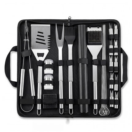 Moyasu 29Pcs BBQ Tool Set Stainless Steel Grill Cook Barbecue Grill Utensils Kit-2061251856876834817
