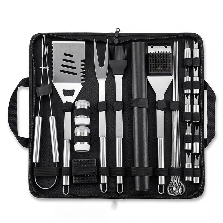 Moyasu 29Pcs BBQ Tool Set Stainless Steel Grill Cook Barbecue Grill Utensils Kit-2061251856876834817