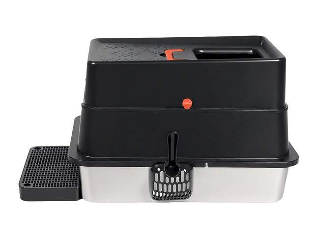 Pawz Stainless Steel Large Enclosed Cat Litter Box-2029387298965164033