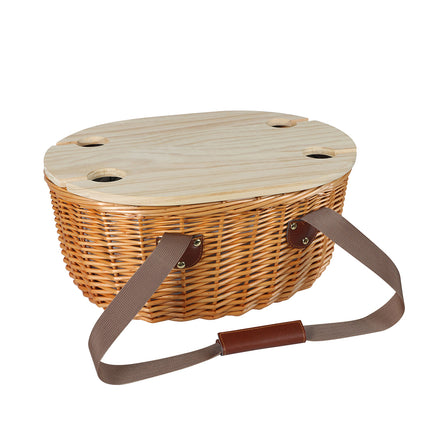 Picnic Basket Set Willow Baskets Outdoor-1973194015792828417