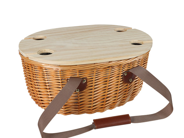 Picnic Basket Set Willow Baskets Outdoor-1973194015792828417