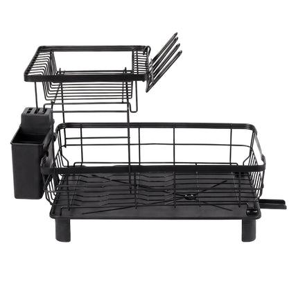 Toque 2 Tier Drying Rack Kitchen Organizer Storage Plate Drainer Cutlery Holder-2061251870420242433