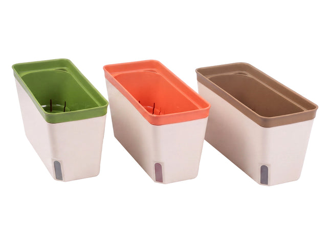 Toque Self Watering Plant Pots 3 Pcs Indoor Planter Box Vegetable Flower Garden-2050059015978881025