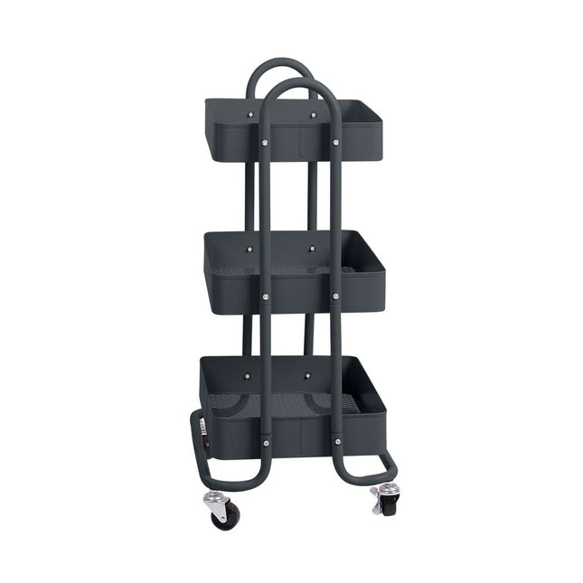 Levede 3 Tiers Kitchen Trolley Cart Grey-1954802728517636097
