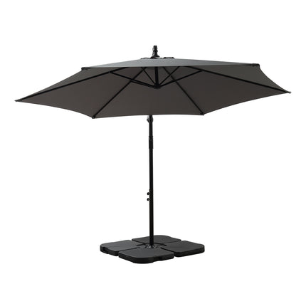 Mountview 3M Outdoor Umbrella Cantilever Grey With Base-1973193986638221313