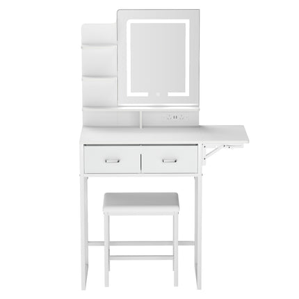 Levede Dressing Table LED Makeup Mirror Stool Set Vanity Desk Fold-up Panel-2029334101139525633