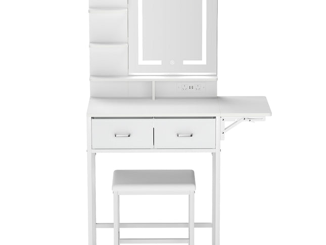 Levede Dressing Table LED Makeup Mirror Stool Set Vanity Desk Fold-up Panel-2029334101139525633