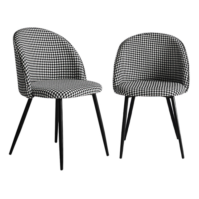 Levede 2x Dining Chairs Kitchen Cafe Black and White-1975420492424810497