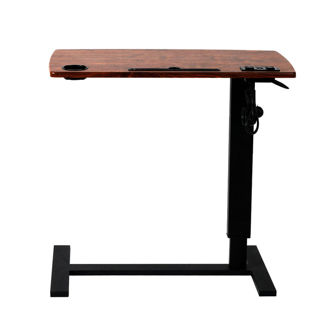 Levede Mobile Standing Desk Foldable Brown Fold-1973193834674393089