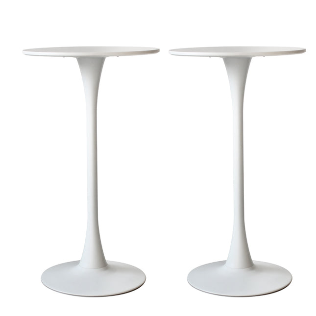 Levede 2x Round Bar Table Pub Tables White-1975420498175201281