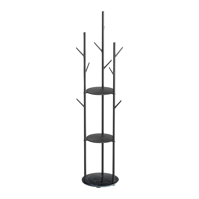 Levede Coat Rack Clothes Stand 8 Hook Organizer Black-1973193820665417729