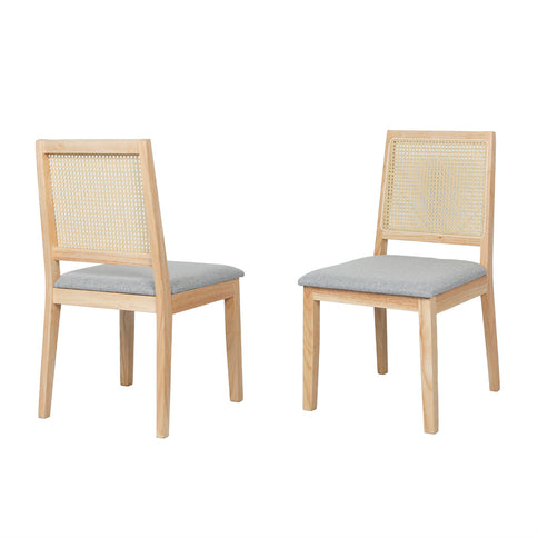 Levede 2x Rattan Dining Chair Solid Wood Lounge-1910112280184492033
