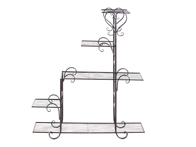 Levede Plant Stand Outdoor Indoor Metal Black-1973193772879712257