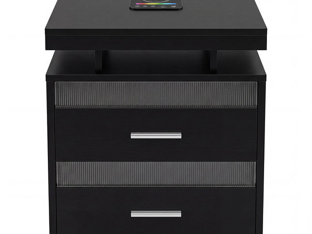 Levede Smart Bedside Table Charging Station Motion Sensor Modern Nightstand-2050056780108664833