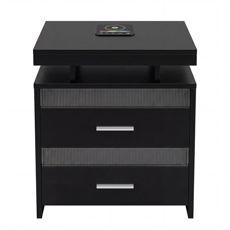 Levede Smart Bedside Table Charging Station Motion Sensor Modern Nightstand-2050056780108664833