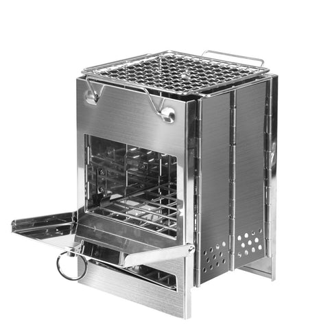 Moyasu Camping Stove Camp Wood BBQ Grill Large-1864183156907839489