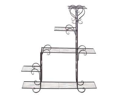 Levede Plant Stand Outdoor Indoor Metal Black-1894516826986123265