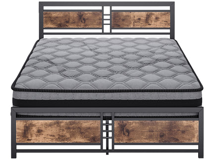 Metal Bed Frame Mattress Base Set Wood Queen-1910113214738337793