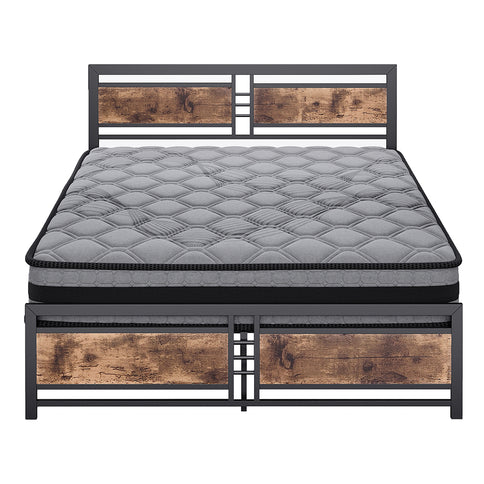 Metal Bed Frame Mattress Base Set Wood Queen-1910113214738337793