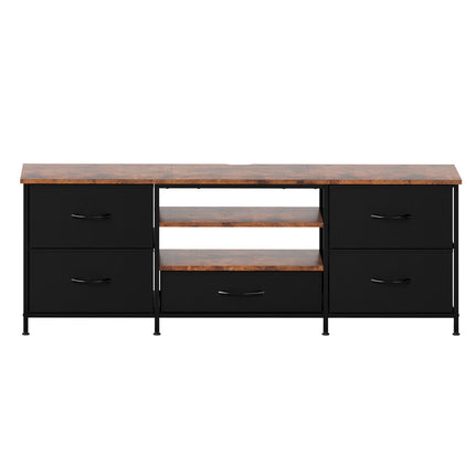Levede TV Stand Cabinet Entertainment Unit Stand 140cm 5 Drawers Storage Shelves-2029334100124504065