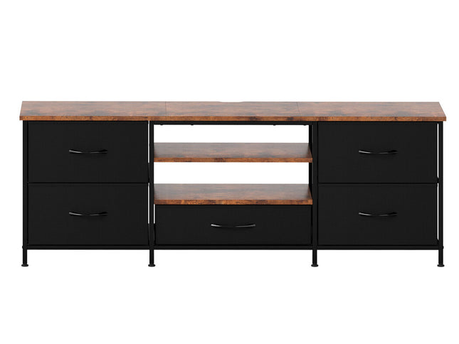 Levede TV Stand Cabinet Entertainment Unit Stand 140cm 5 Drawers Storage Shelves-2029334100124504065