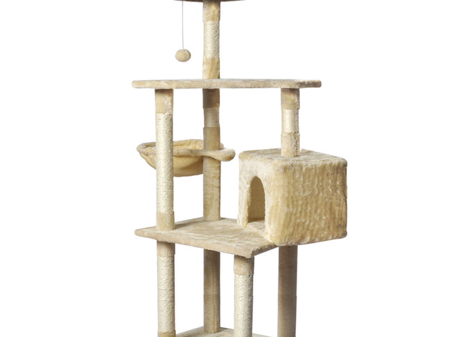 PaWz Cat Tree Toy Scratching Post Scratcher Beige-1973193908578029569