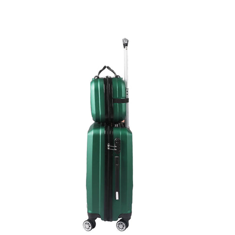 Slimbridge 2pcs 20"Travel Luggage Set Green-1864184361084129281
