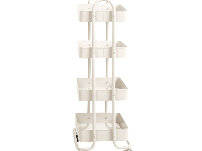 Levede 4 Tiers Kitchen Trolley Cart White-1917016722343333889