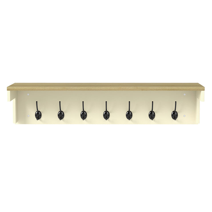 Levede Coat Rack Wall Mounted Shelf 7 Double Hooks Storage Entryway Hallway-2029334093753356289