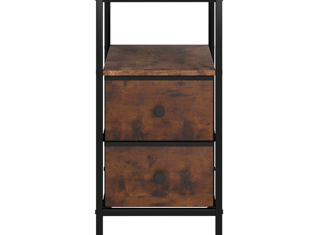 Levede Bedside Table Side Table 2 Drawers Cabinet Brown-2029387292099088385