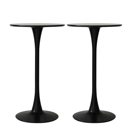 Levede 2x Round Bar Table Pub Tables Black-1975420497994846209