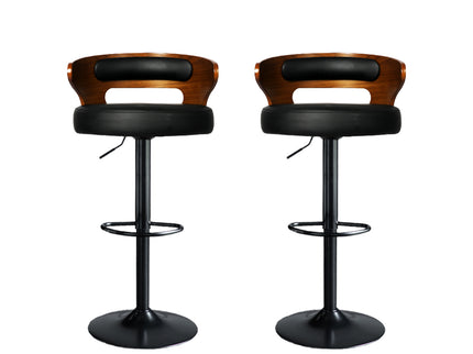 Levede 1x Kitchen Bar Stools Gas Lift Black-1919892921474224129