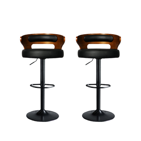 Levede 1x Kitchen Bar Stools Gas Lift Black-1919892921474224129