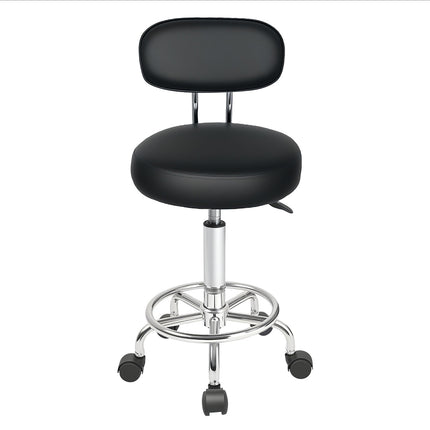 Levede Swivel Office Chair Round Rolling Stools PU Leather Height Adjustable-2029334092734140417