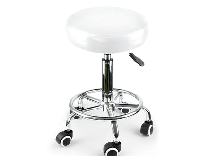 2x Levede Swivel Salon Barstool Hairdressing White-1864184633558700033
