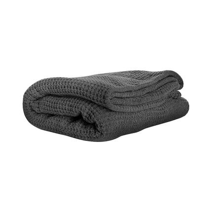 DreamZ Throw Blanket Cotton Waffle Blankets Grey Single-1973194040761520129