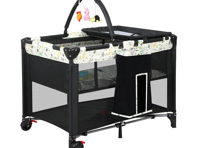 BoPeep Baby Cot Bed Crib Portable Bassinet Black-1973193914328420353