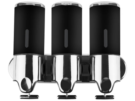 3 Bottles Bathroom Shower Soap Dispenser Black-1910113089890684929