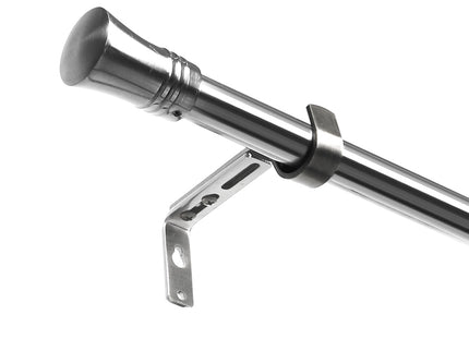 Marlow Satin Nickel Curtain Rod Steel Quiet Rail Pole Pommel Set Adjustable-1910112208935849985