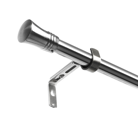 Marlow Satin Nickel Curtain Rod Steel Quiet Rail Pole Pommel Set Adjustable-1910112208935849985