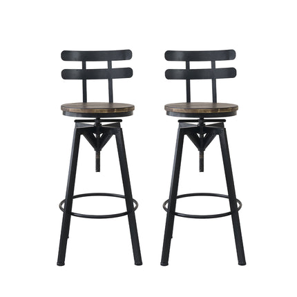 Levede 1x Bar Stool Industrial Adjustable-1975420484073951233