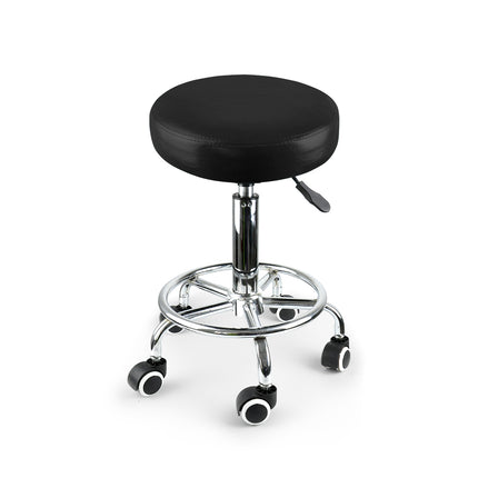 2x Levede Swivel Salon Barstool Hairdressing Black-1973193726146777089