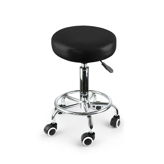 2x Levede Swivel Salon Barstool Hairdressing Black-1973193726146777089