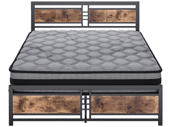 Metal Bed Frame Mattress Base Set Wood Queen-1975420522095316993